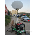 Torre leve móvel portátil do balão da emergência 1000w * 2 com gerador diesel FZM-Q1000